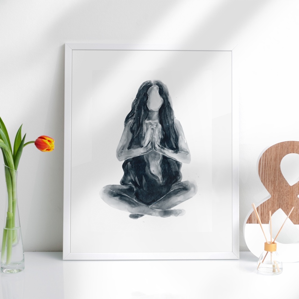 Watercolor Abstract Nude Woman Portrait Print Poster Unframed - Picture 8 of 8